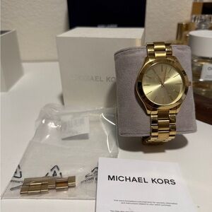 Michael Kors Slim Runway Gold Tone Women's Watch